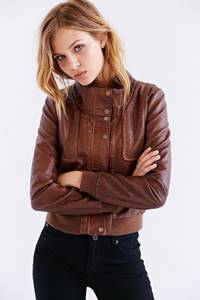 fashionable leather bomber jacket