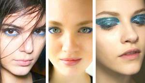 Fashionable makeup: blue shadows