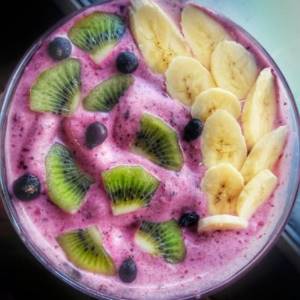 Milk smoothie bowl “Wild berries” - recipe with photo