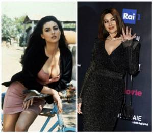 Monica Bellucci in her youth and at 50 years old