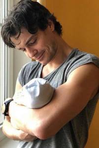 Actress&#39;s husband Maxim Matveev with his newborn son Grisha