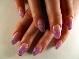nail extension with gel polish