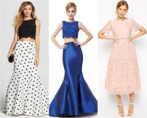 Outfits with a skirt and crop top for prom 2016