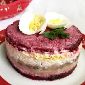 Non-classical salad “Herring under a fur coat” - recipe with photo