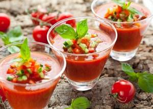 Incredibly delicious tomato soup Gazpacho. Recipe 