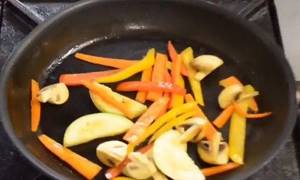 Frying vegetables