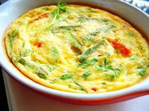 Omelette in the oven with cheese