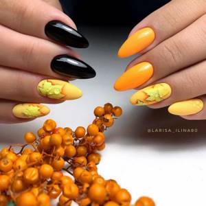 Autumn manicure with gel polish 2020 - photo