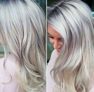 ashen hair color with a hint of blond