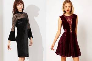velvet dress with lace