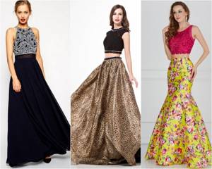 Dresses with contrasting bodice and skirt for prom 2016