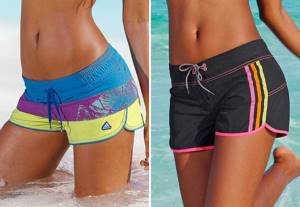 beach shorts with wide elastic band