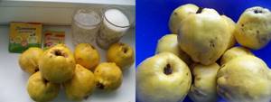 prepare the ingredients and wash the quince
