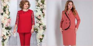 Overweight women can choose a suit with a skirt or tunic
