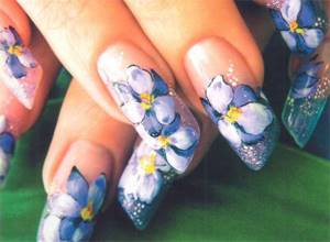 Step-by-step nail design “Violets”