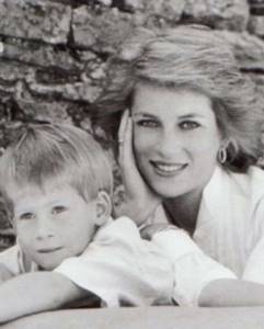 Princess Diana and her children, Harry and William