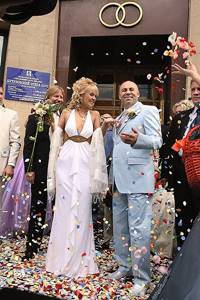 The producer and singer got married on June 5 at the Kutuzovsky registry office in Moscow