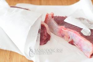 Pat the meat dry with a paper towel