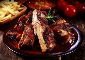 BBQ ribs baked in the oven