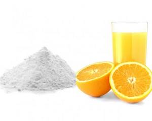 Powdered sugar and orange juice