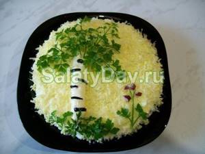 Салат Березка с маринованным луком и сыром