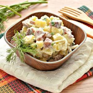 Potato and herring salad - recipe with photo