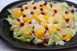 Salad with pineapple and chicken