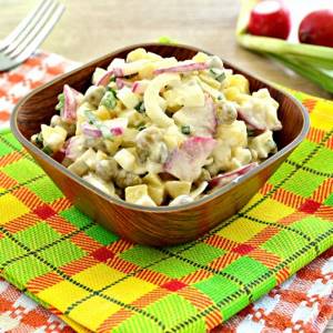 Salad with radishes and potatoes - recipe with photos