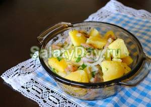 Salad with herring without mayonnaise