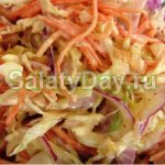 Салат с жареной картошкой соломкой