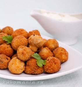 Champignons in batter - photo of the dish