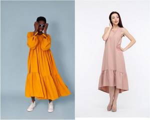 Wide and luxurious: the most fashionable flared dresses of 2020-2021 12