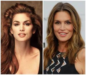 Cindy Crawford in her youth and at 50