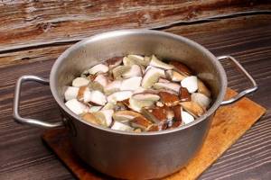 How long to cook fresh mushrooms for porcini soup?