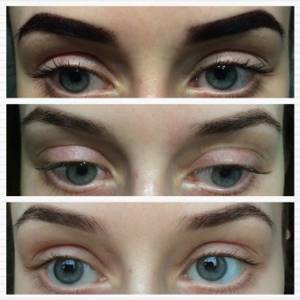 Corrected eyebrows after unsuccessful first tattoo
