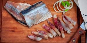 Salted herring in brine - 5 recipes for cooking at home, stage 15