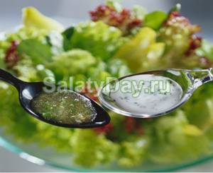 Classic Greek salad sauce with soy sauce