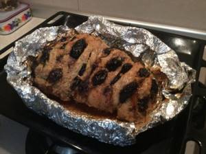 Pork in foil, baked in a piece in the oven
