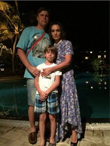 Tatyana Bulanova with Vladislav Radimov and son Nikita on vacation in Egypt. December 2014 