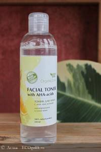 Facial toner with AHA acids for normal and dry skin - review by Ecoblogger Aglaya