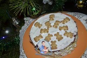 Торт без выпечки из печенья со сгущенкой и сметаной