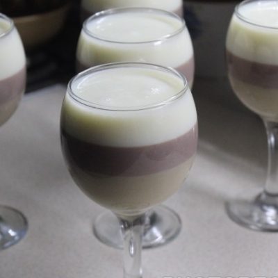Three-layer milk dessert - recipe with photo