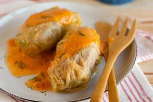 delicious cabbage rolls from the freezer