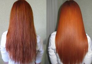 hair after lamination with professional products