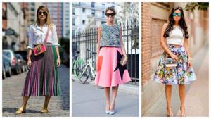 Bright and pleated skirts