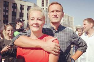 Yulia and Alexey Navalny
