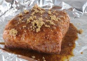 baked meat in foil in the oven
