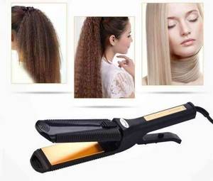 curling hair with a flat plate straightener