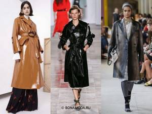 Женские пальто весна-лето 2020 - Бежевое и чёрные кожаные пальто