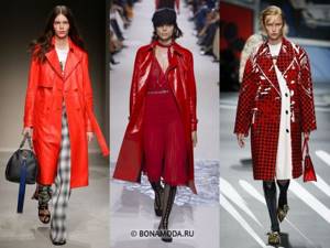 Женские пальто весна-лето 2020 - Красные кожаные пальто